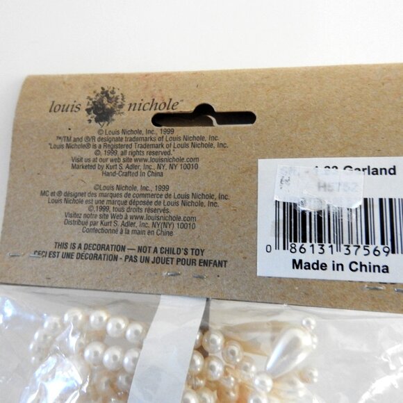 Faux Pearls Beaded Christmas Tree Garland 6 ft The House of Louis Nichole - Picture 10 of 11